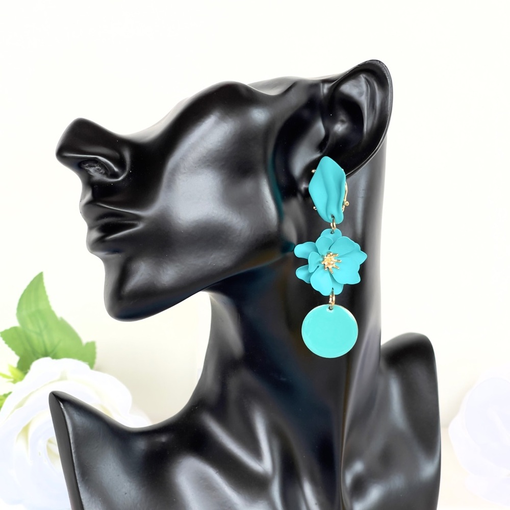 Resin turquoise earrings, handmade earrings